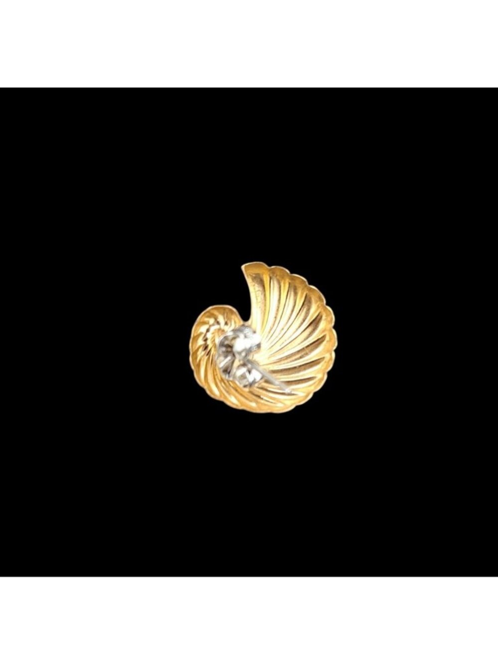Vintage Avon 14K Gold-Filled Sterling Silver Convertible Pierced Earrings Shell - Picture 10 of 13
